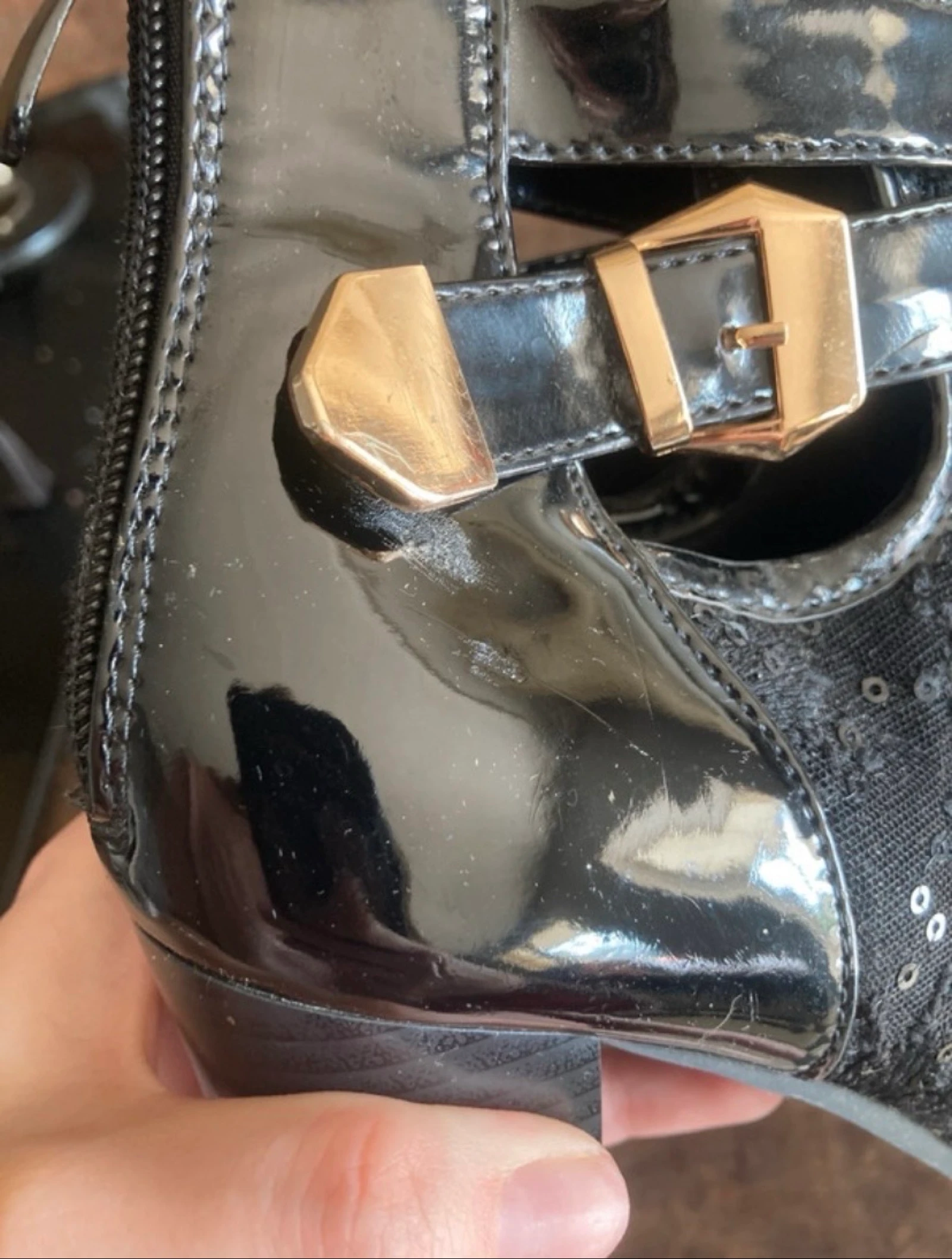Zwarte glitter hakken/bottines – photo 5